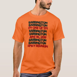 T-shirt B003 orange et noir de la Réunion de famille fait