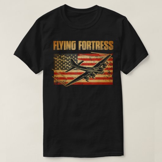 T-shirt B17 Forteresse volant Drapeau américain Patriot  (Design devant)