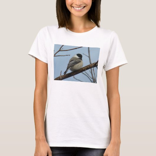 T-shirt B21 Chickadee noir à capuchon (Devant)