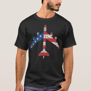 T-shirt B52 Stratofortress Aircraft Schéma American Fla