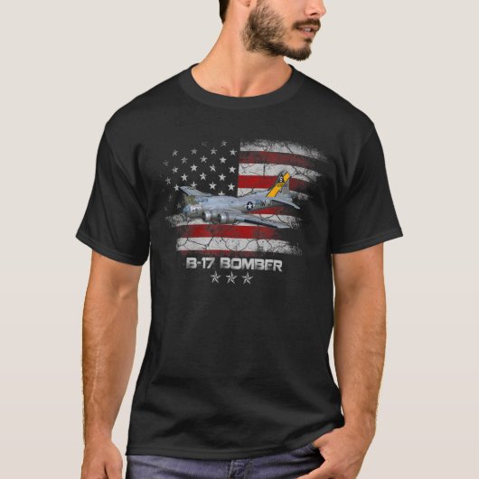 T-shirt B 17 Flying Fortress World War 2 Bomber Warplane W (Devant)