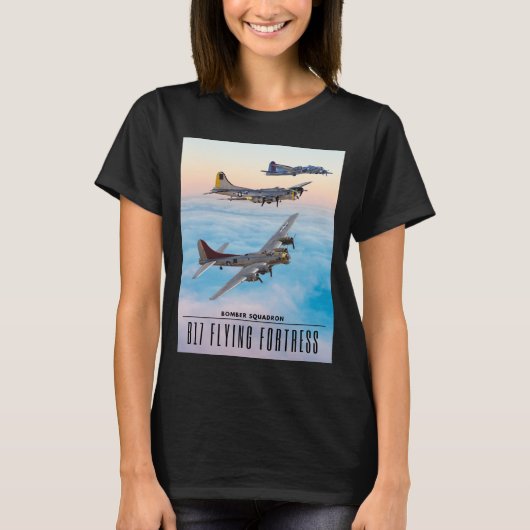 T-shirt B-17 SQUADRON BOMBRE FORTERESSE volant (Devant)