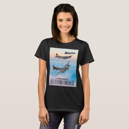 T-shirt B-17 SQUADRON BOMBRE FORTERESSE volant (Devant entier)