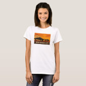T-shirt B-2 Jet Sunset Art - Whiteman AFB Poster Style (Devant entier)