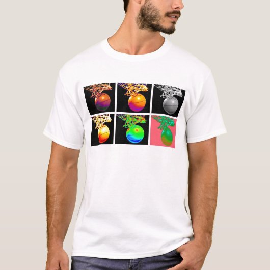T-shirt B-Ball Basketball Hoops Pop Art (Devant)
