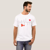 T-shirt B+ Dessus génial de fréquence cardiaque de groupe (Devant entier)