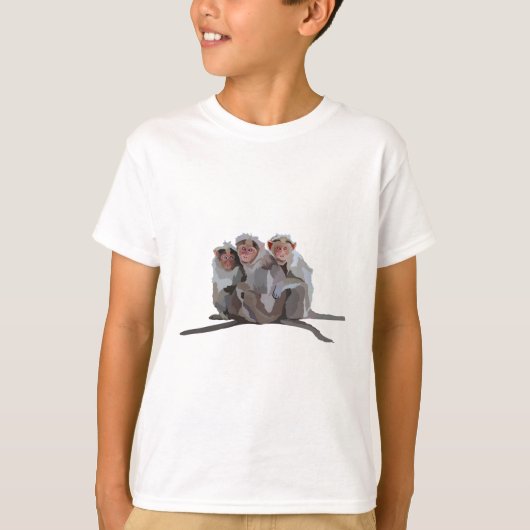 T-shirt B est pour Bonnet Macaque. (Devant)