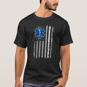T-shirt Ba De Drapeau Américain Parfait Ems Emt De Ligne B