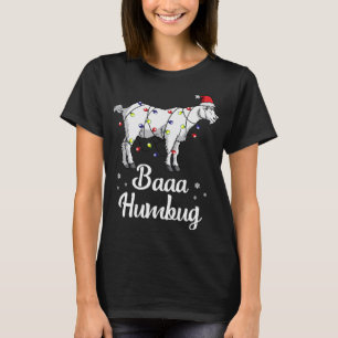 T-shirt Baaa Humbug Chèvre Santa Chapeau Et Éclairage Goût