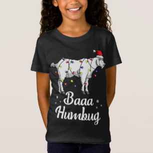 T-Shirt Baaa Humbug Chèvre Santa Chapeau Et Éclairage Goût