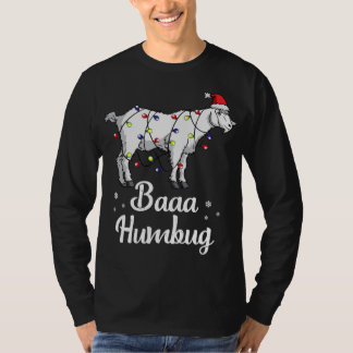 T-shirt Baaa Humbug Chèvre Santa Chapeau Et Éclairage Goût