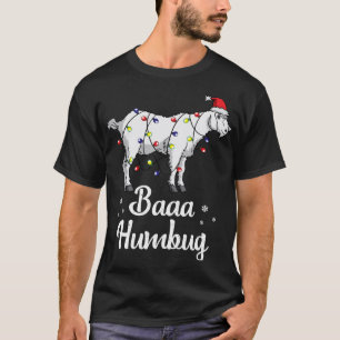 T-shirt Baaa Humbug Chèvre Santa Chapeau Et Éclairage Goût