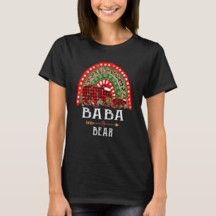 T-shirt Baba Bear Noël Arc-en-ciel Léopard Famille Noël