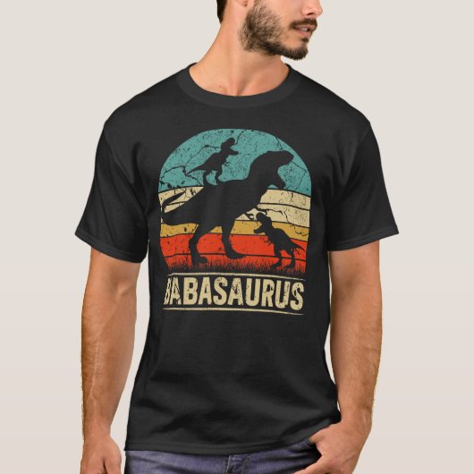 T-shirt Baba Dinosaur T Rex Babasaurus 2 kids Family Match (Devant)