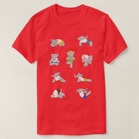 T-shirt Babar yoga pour éléphants (Design devant)