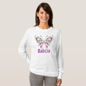 T-shirt Babcia a personnalisé le papillon (Devant entier)