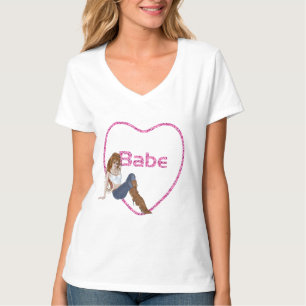 T-shirt Babe Parties scintillant Coeur Candy Redhead Girl 