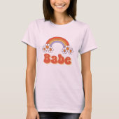 T-shirt Babe Retro Daisy Rainbow Super les années 70 Bache (Devant)
