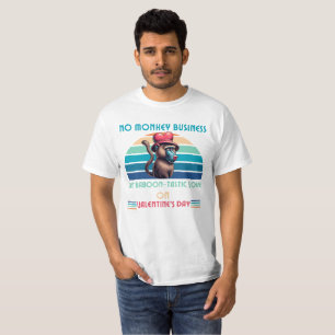 T-shirt Baboon Love : Saint Valentin Tee avec pas de singe