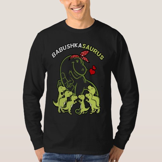 T-shirt Babushkasaurus Babushka 6 Kids Dinosaur Mother's D (Devant)