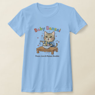 T-shirt Baby Banzai Kat Peace, Love & Ramen Noodles