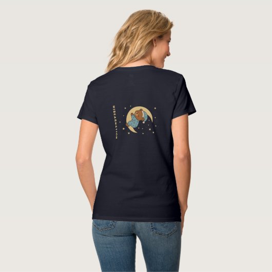T-shirt Baby Bear Hibernating on Moon (Dos entier)