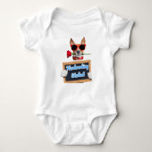 T-Shirt baby bodysuit grappige hond patterned (Voorkant)