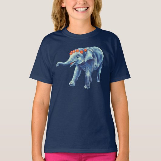 T-shirt Baby Elephant mignonne fille (Devant)