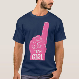 T-shirt Baby Gender Reveal Faire-part Party Team Girl Me