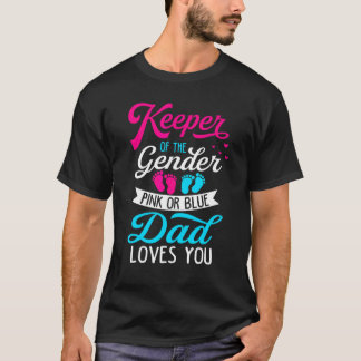 T-shirt Baby Gender Reveal Shower Pink Or Blue Dad Loves Y