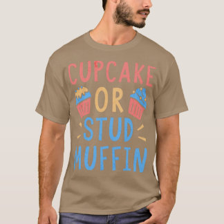 T-shirt Baby Genre Reveal Party Cupcake ou Stud Muffin