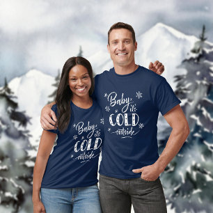 T-shirt Baby It's Cold Outside Indigo Blue