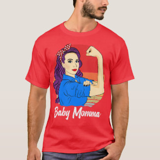 T-shirt Baby Momma Vintage Retro Sunset Fête des mères