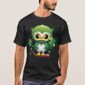 T-shirt Baby Owl Cute St Patrick Cartoon (Devant)