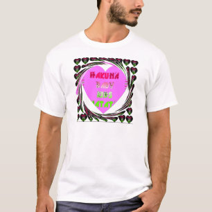 T-shirt Baby Pink Hearts Hakuna Matata Baby Kids Design.p