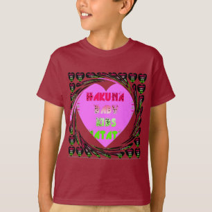 T-shirt Baby Pink Hearts Hakuna Matata Baby Kids Design.p