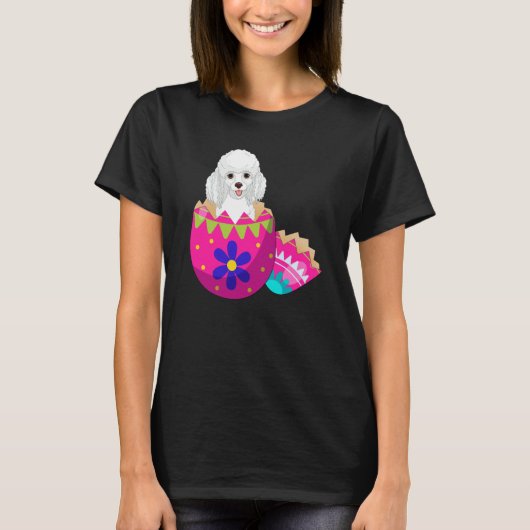 T-shirt Baby Poodle Hatching From Easter Egg Easter Day (Devant)
