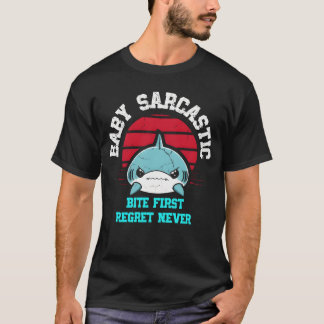 T-shirt Baby Sarcastic Bite First Shark