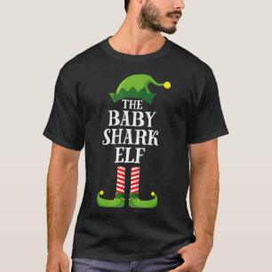 T-shirt Baby Shark Elf Correspondant Famille Groupe Noël P