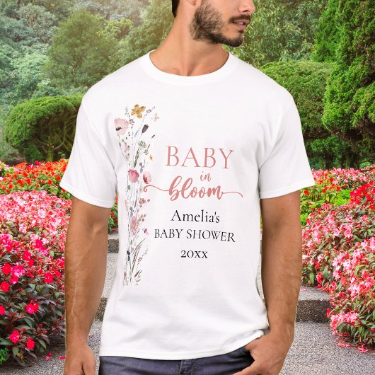T-shirt Baby shower fleur sauvage
