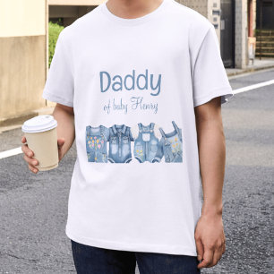 T-shirt Baby shower moderne Blue Jean Baby Daddy