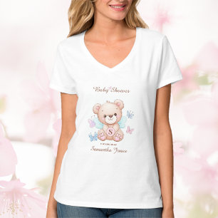 T-shirt baby shower ours et papillons