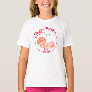 T-shirt Baby Shower Rose, Baby Shower Fille