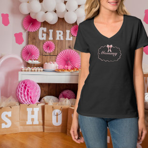 T-shirt Baby Shower Ruban Rose Fille Coquette Maman Person