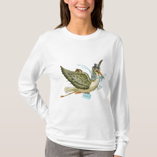 T-SHIRT BABY SHOWER STORK (Devant)