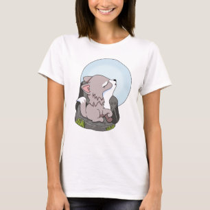 T-shirt Baby Wolf Hurlant Sur La Lune
