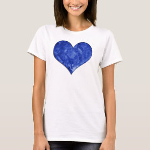 T-shirt Babydoll en verre bleu de coeur