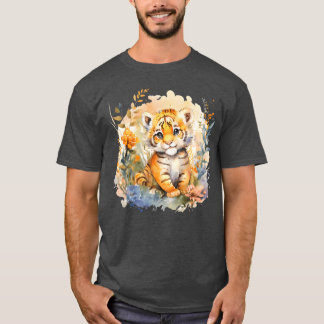 T-shirt Babyiger Safari Animal Aquarelle Floral vintage