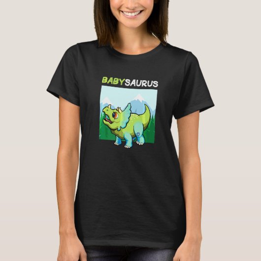 T-shirt Babysaurus Dinosaur Cute Kiddo Tricératops (Devant)