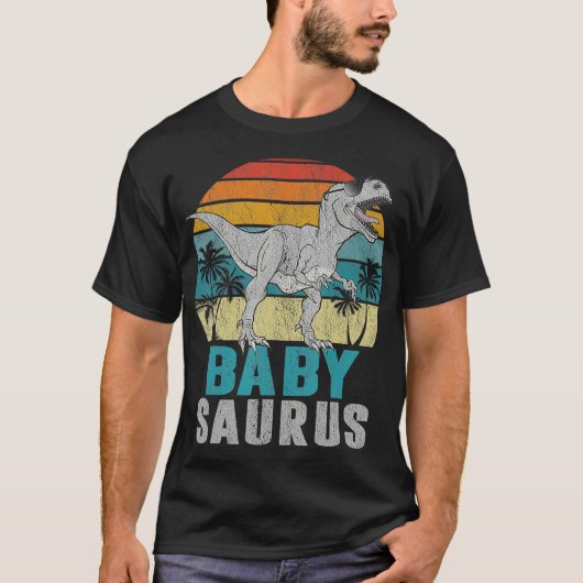 T-shirt Babysaurus T Rex Dinosaur Bébé Saurus Pères (Devant)